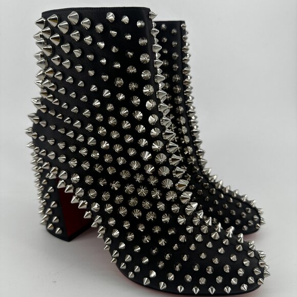 Louboutin Calfskin Louise Capet Spikes 85 Boots - Size 40 - Picture 2 of 7